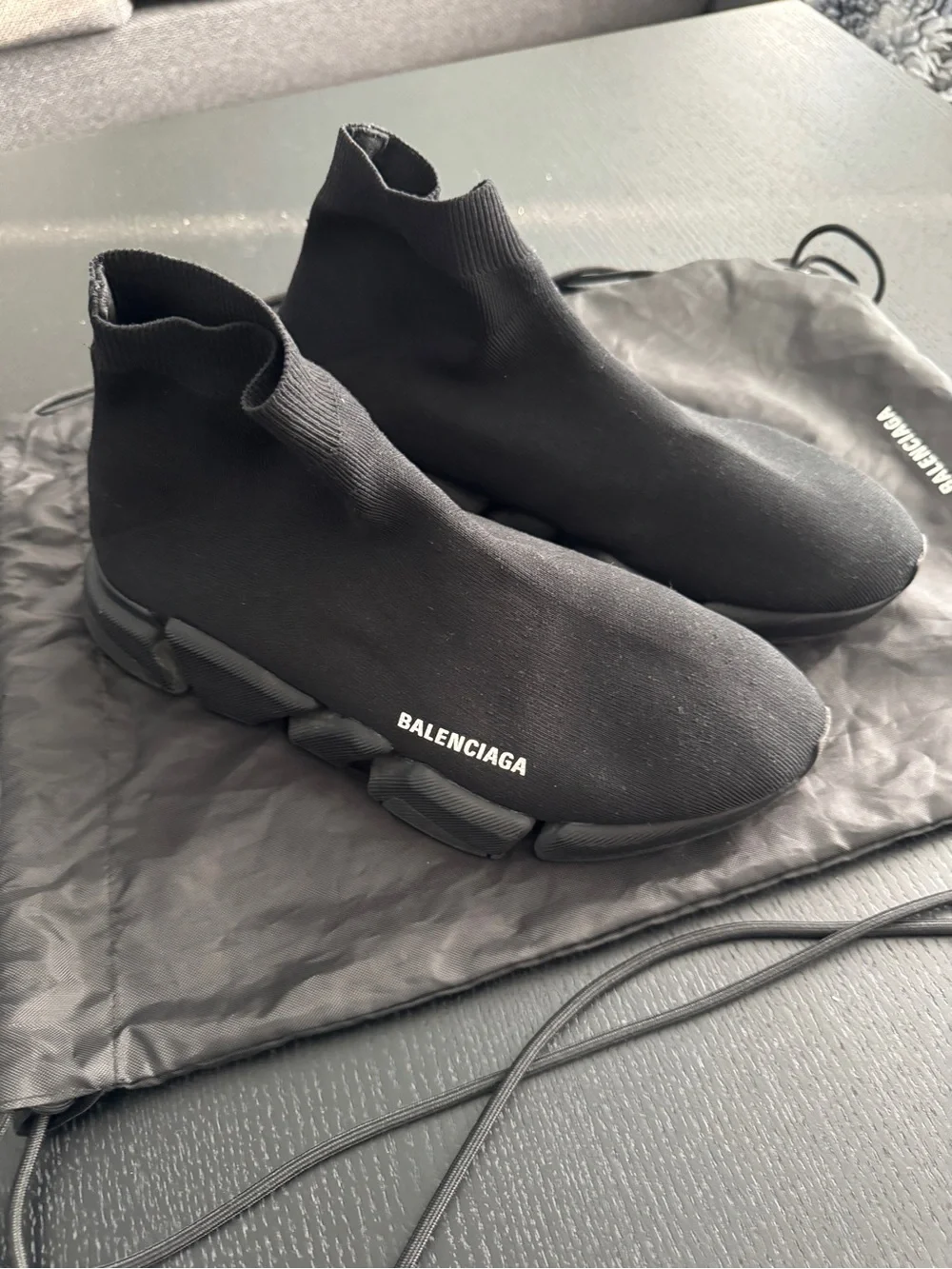 Balenciaga | Shoes | Balenciaga Black Knit Sock Sneakers  display picture 2